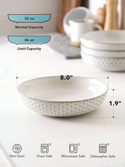 LE TAUCI Pasta Bowl 36 oz, Salad Bowl Serving Plate Bowls, Housewarming Wedding - Image 4
