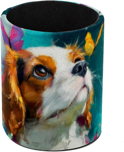 Leather Pen Holder for Desk, Beagle Butterfly Pencil Cup Pen Organizer Makeup by Unknown