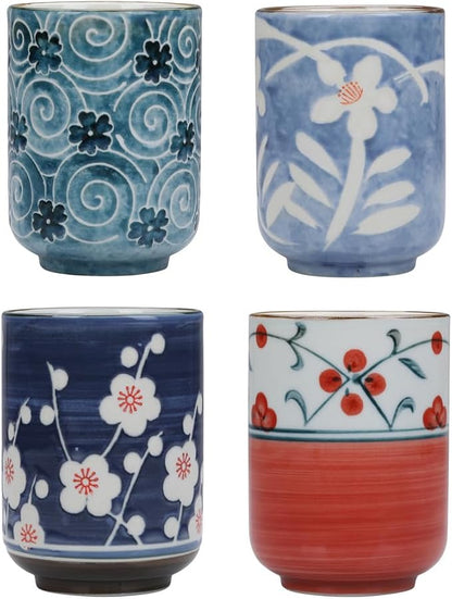 I-MART Set of 4 Japanese Tea Cups, 10 Ounces Japanese Tea Cup, Transitional by I-MART