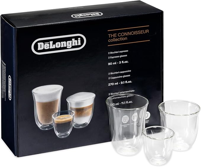 DeLonghi Coffee Connoisseur Glasses: 2 Espresso, 2 Cappuccino, 2 Latte Macchiato by Unknown