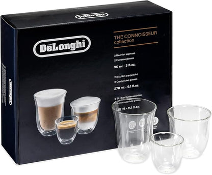 DeLonghi Coffee Connoisseur Glasses: 2 Espresso, 2 Cappuccino, 2 Latte Macchiato by Unknown