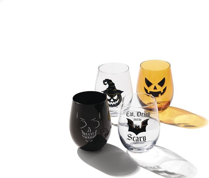 Oneida Barware, Vintro Halloween Stemless Wine Glasses, Dishwasher Safe - Image 2