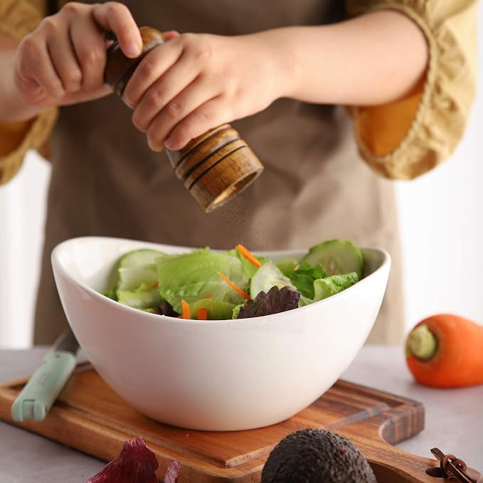 Samsle Porcelain Large Serving Bowl Set, 48 Oz Big Salad bowls, Large Serving - Image 2