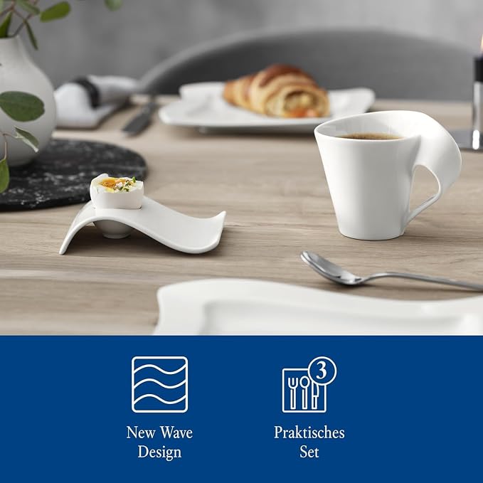 Villeroy & Boch NewWave Caffè Cappuccino Set, 3 Pieces, Premium Porcelain - Image 6