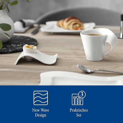 Villeroy & Boch NewWave Caffè Cappuccino Set, 3 Pieces, Premium Porcelain - Image 6