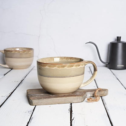 Ceramic Jumbo Coffee Mug Set of 2, 23 Oz, Large Mug Soup Bowls - Image 4