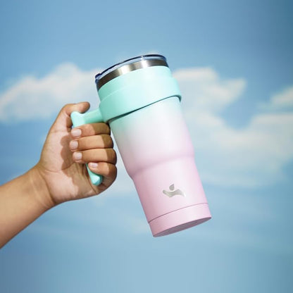 Konokyo 20 oz Tumbler with Handle and Straw, Insulated Travel Mug | Gum; - Image 5