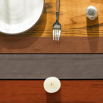 Artoid Mode Orange Grey Retro Rustic Wood Texture Table Runner, Seasonal Fall - Image 7