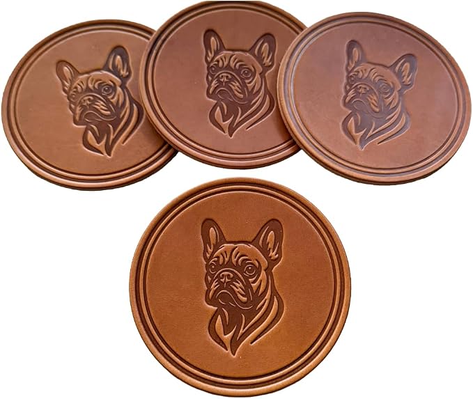 Dog Breed Leather Coasters – Premium Full Grain Table Protectors - Image 2
