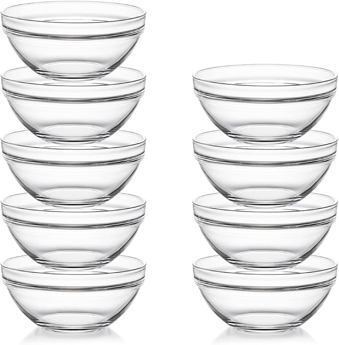 Sweejar 4 inch Small Glass Bowls Set, 7 oz Prep Bowls by Sweejarco1949