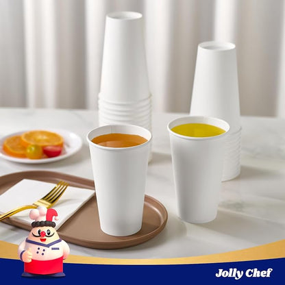 JOLLY CHEF 16 oz Disposable Coffee Cups 210 Pack | Hot Beverage Paper Cups - Image 3