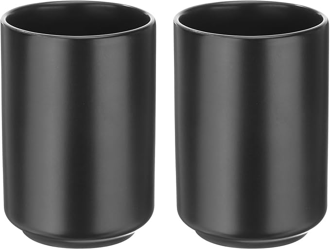 HARFINGTON 2pcs Japanese Ceramic Tea Cups 8oz / 240ml Simple Solid Color No by HARFINGTON