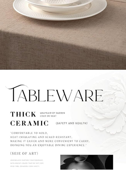 4-piece set, embossed B design plate and bowl set, microwave and dishwasher - Image 4