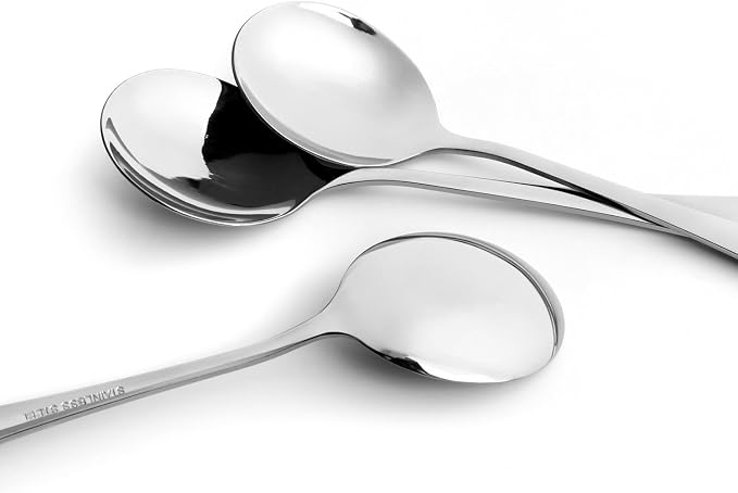 6 Piece Soup Spoons, High Grade Stainless Steel Soup Spoons, Dishwasher Safe - Image 4