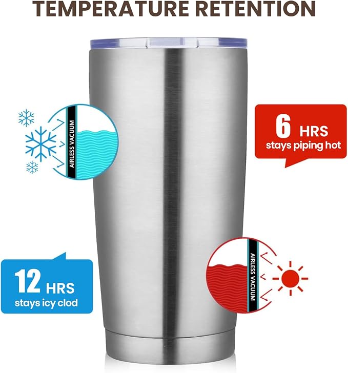 MEWAY 20oz Tumbler 4 Pack Double Wall Vacuum Insulated Travel Mug Bulk - Image 6