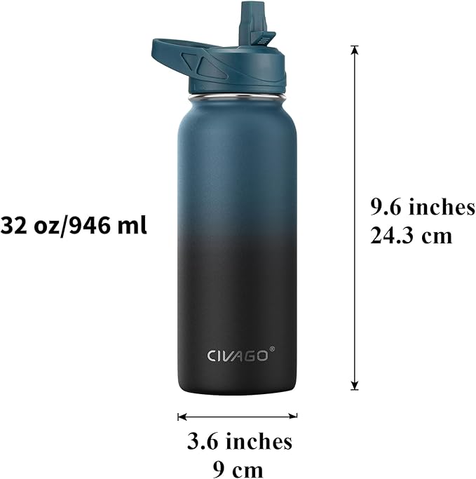 CIVAGO 32 oz Insulated Stainless Steel Water Bottle - Image 4