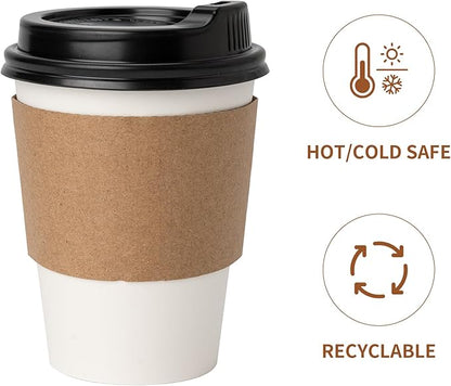 RACETOP 12 oz 100 Pack Disposable Paper Coffee Cups - Image 5