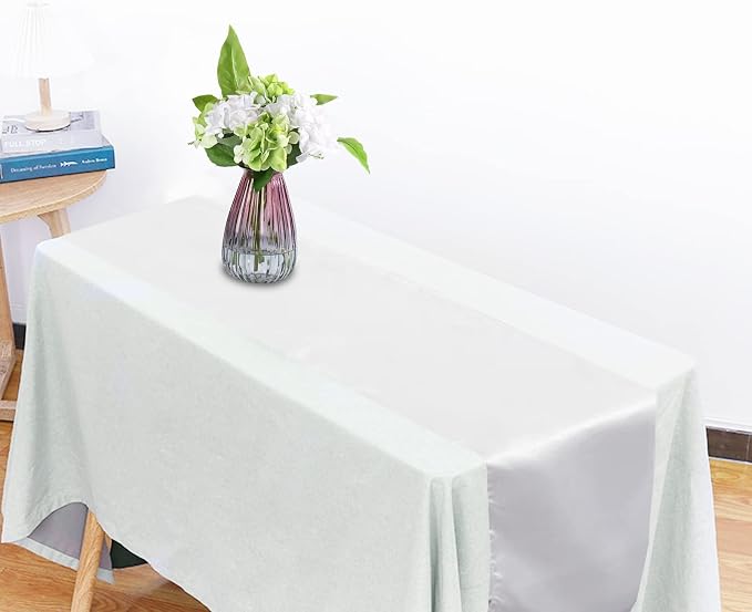 White Satin Table Runner 12x108 Inches, 15 Pack | Silk and Smooth Fabric - Image 4