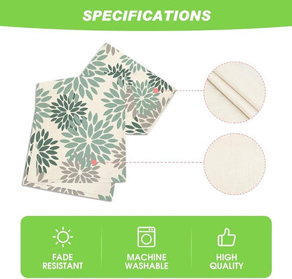 Artoid Mode Light Green Dahlia Floral Pinnata Spring Table Runner, Seasonal - Image 5
