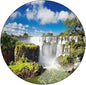 Round Edge Closing Tablecloth, Landscape Elastic Edged Tablecloth, Majestic Waterfall River Argentinean Falls Natural, Fit Round Tables 28inch Diameter, for Dining Room/Party/Banquet Decoration