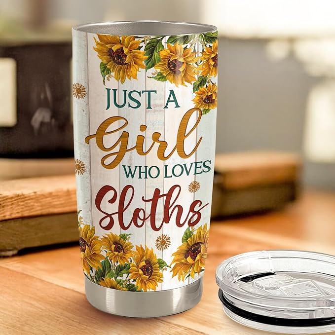 SANDJEST Sloth Tumbler 20oz Stainless Steel Insulated Coffee Travel Mug Cup - Image 4