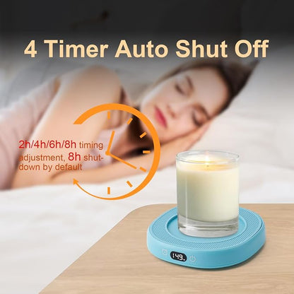 Coffee Mug Warmer Cat Mug Set for Desk Electric Heated Cup Tea Candle Plate | - Image 3