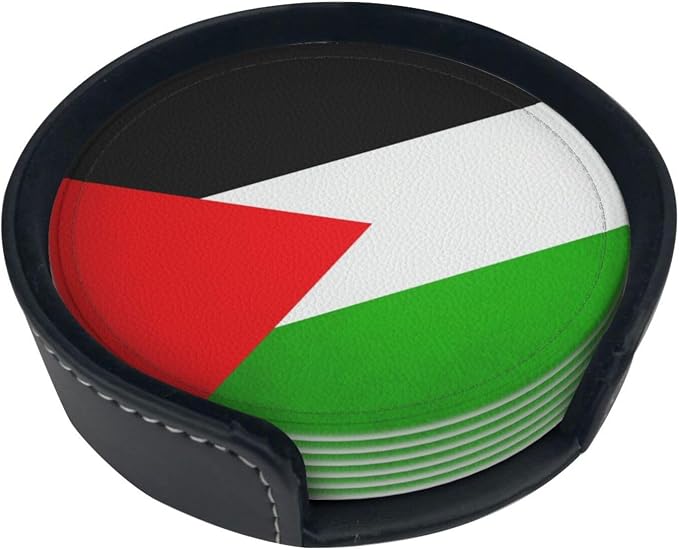 6 Pack Palestine Flag Leather Coaster - Image 2