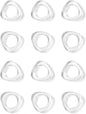 ALPHA Living HOME Clear Acrylic Napkin Rings - Set of 12 Modern Oval Beveled Holders for Cloth Napkins | Elegant Serviette Rings for Dining Table, Wedding, Party & Holiday Décor (Transparent)