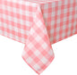 Peach Pink and White Checkered Tablecloth Rectangle by Hiasan