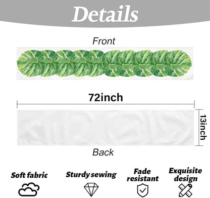 Palm Leaves Table Runners 13x72 Inch, Tropical Palm Leaves Table Runner | Faux - Image 6