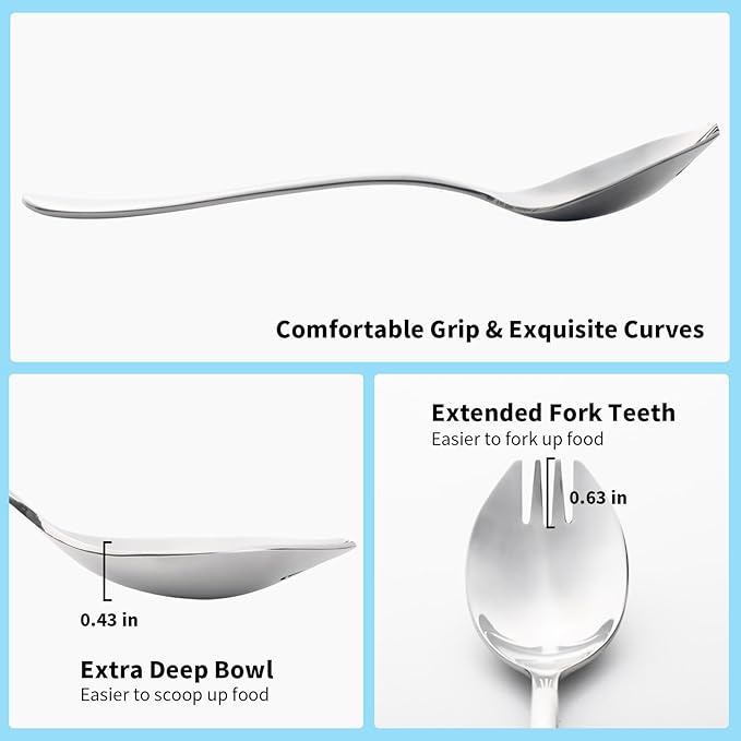 Alata Sporks, 7.4 Inches Long Handle Salad Forks - Image 6