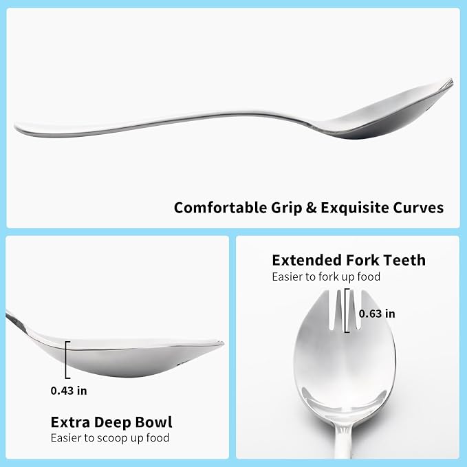 Alata Sporks, 7.4 Inches Long Handle Salad Forks - Image 6