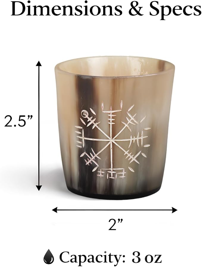 Handicrafts Home Viking Horn Shot Glasses Set of 4, Handmade Natural Ox Horn - Image 6