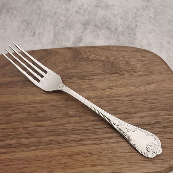 24-piece Silverware Set for 6, Retro Royal Palace Style Stainless Steel Flatware Cutlery Serving Utensils, Eating Tableware for Home Kitchen Hotel Restaurant, Mirror Polished