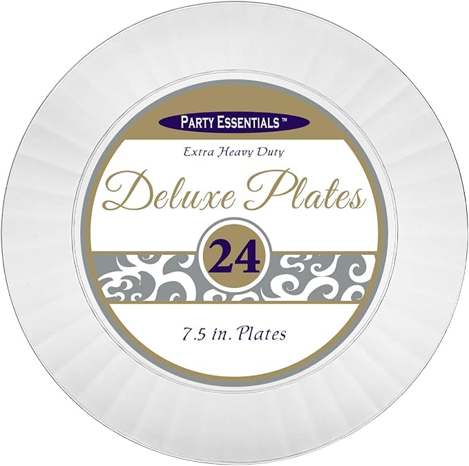Party Essentials Deluxe Quality Hard Plastic 7.5-Inch Round Party/Salad Plates - Image 2