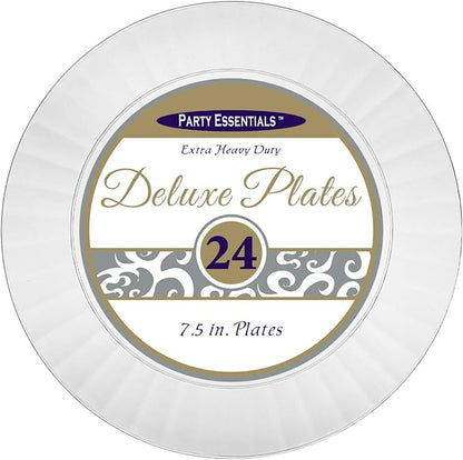 Party Essentials Deluxe Quality Hard Plastic 7.5-Inch Round Party/Salad Plates - Image 2