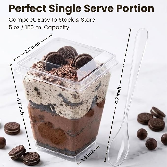 CALVERO 50 Pack 5oz Dessert Cups - Image 3