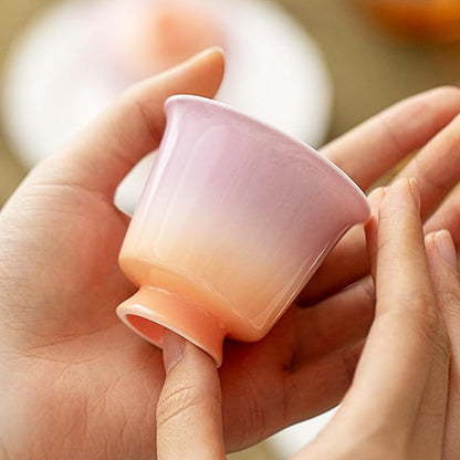 KAMMAK Ceramic Tea Cups Set of 2, 2.3 oz, Vintage Small Teacups, 707N | Hand - Image 4