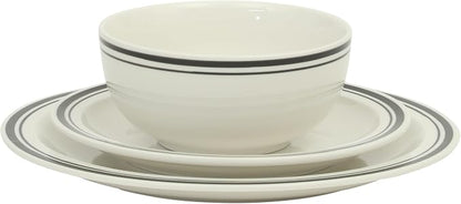Gibson Home Hometown Diner 12-Piece Porcelain Dinnerware Set, Round Plates and - Image 8