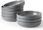 famiware Milkyway 33 oz Pasta Bowls Set of 8, Dark Gray | Scratch-Resistant by Famiware