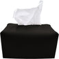 Carrotez Tissue Box Cover, [Refined] Modern PU Leather Rectangular Tissue Box Holder - Decorative Holder/Organizer for Bathroom Vanity Countertop, Night Stands, Office Desk 9.5"X5"X5" - Black