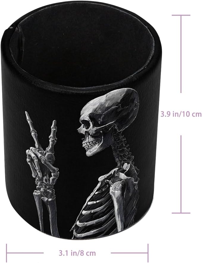 Cool Skeleton Leather Pen Holder - Image 3