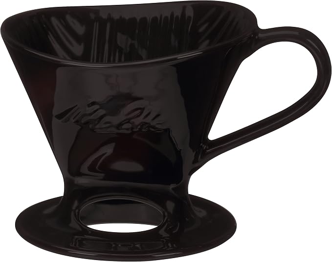 Melitta 1 Cup Porcelain Pour-Over Cone Coffeemaker, Glossy Black by Unknown
