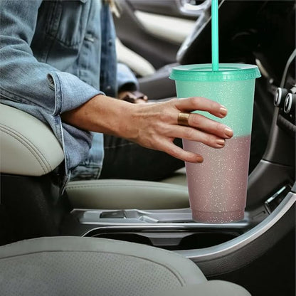 Color Changing Cups, 5 Pack 24oz Plastic Tumblers, Reusable Iced Coffee & - Image 6