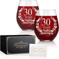 Perfectinsoy 30 Years Happy Anniversary Wine Glass Set of 2, 30th Anniversary by Perfectinsoy