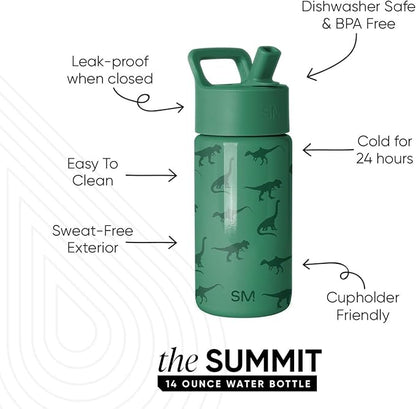 Simple Modern Kids Water Bottle & Toddler Cup | 14oz | Dinosaur | Insulated - Image 2