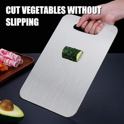 Titanium Cutting Board - 2025 New Upgrade 100% Pure Titanium Cutting Boards for Kitchen Double Sided Titanware Cutting Board,Hygiene Durable Dishwasher Safe Chopping Board,1PC (12"L x 9"W)