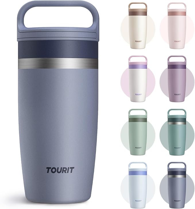 TOURIT Travel Coffee Mug 16 oz, Leakproof 2-Part Drink Lid Tumbler, Insulated by TOURIT