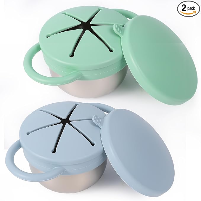 2 Pack Stainless Steel Spill Proof Snack Cup by Solinfant