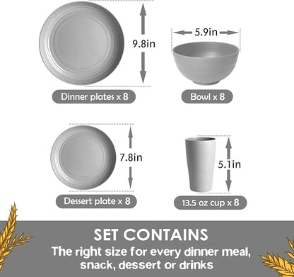 Teivio 32-Piece Plates and Bowls Sets - Image 2